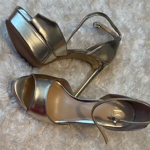 Gold Strappy High Heel